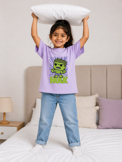HULK UNISEX LAVENDER KIDS T-SHIRT