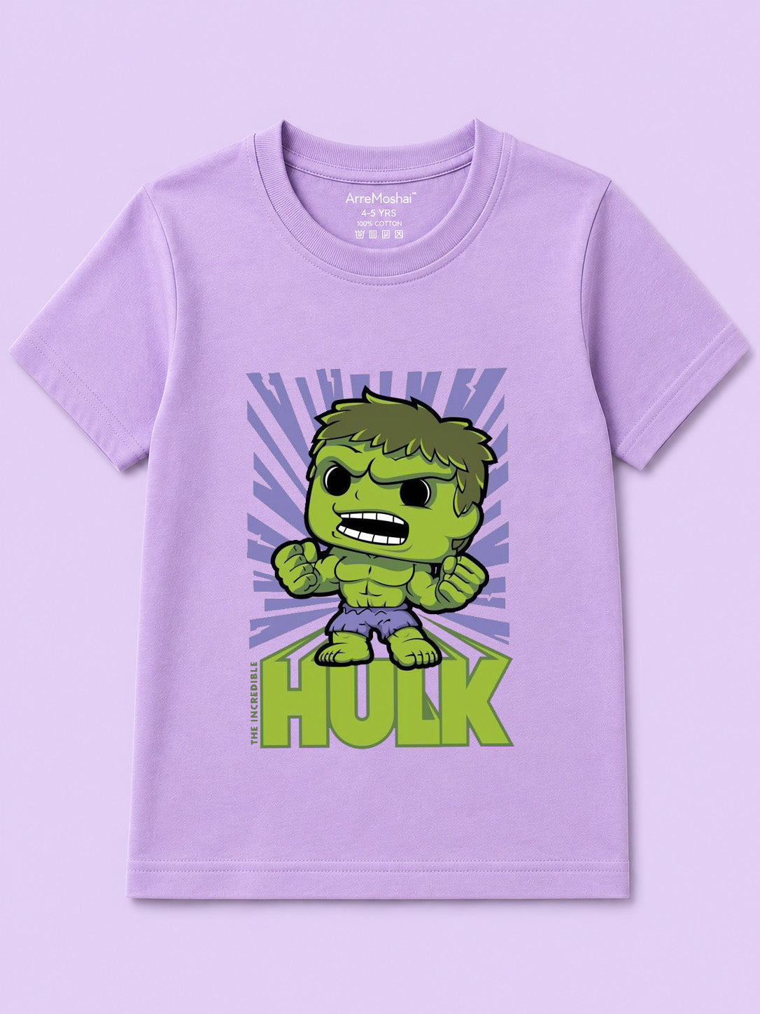 HULK UNISEX LAVENDER KIDS T-SHIRT