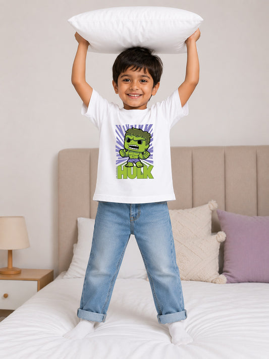 HULK UNISEX WHITE KIDS T-SHIRT