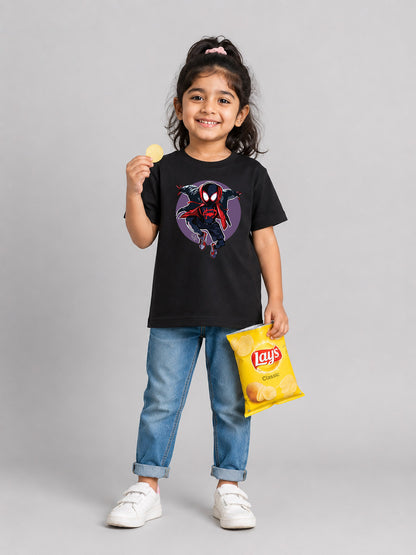 SpiderMan UNISEX BLACK KIDS T-SHIRT