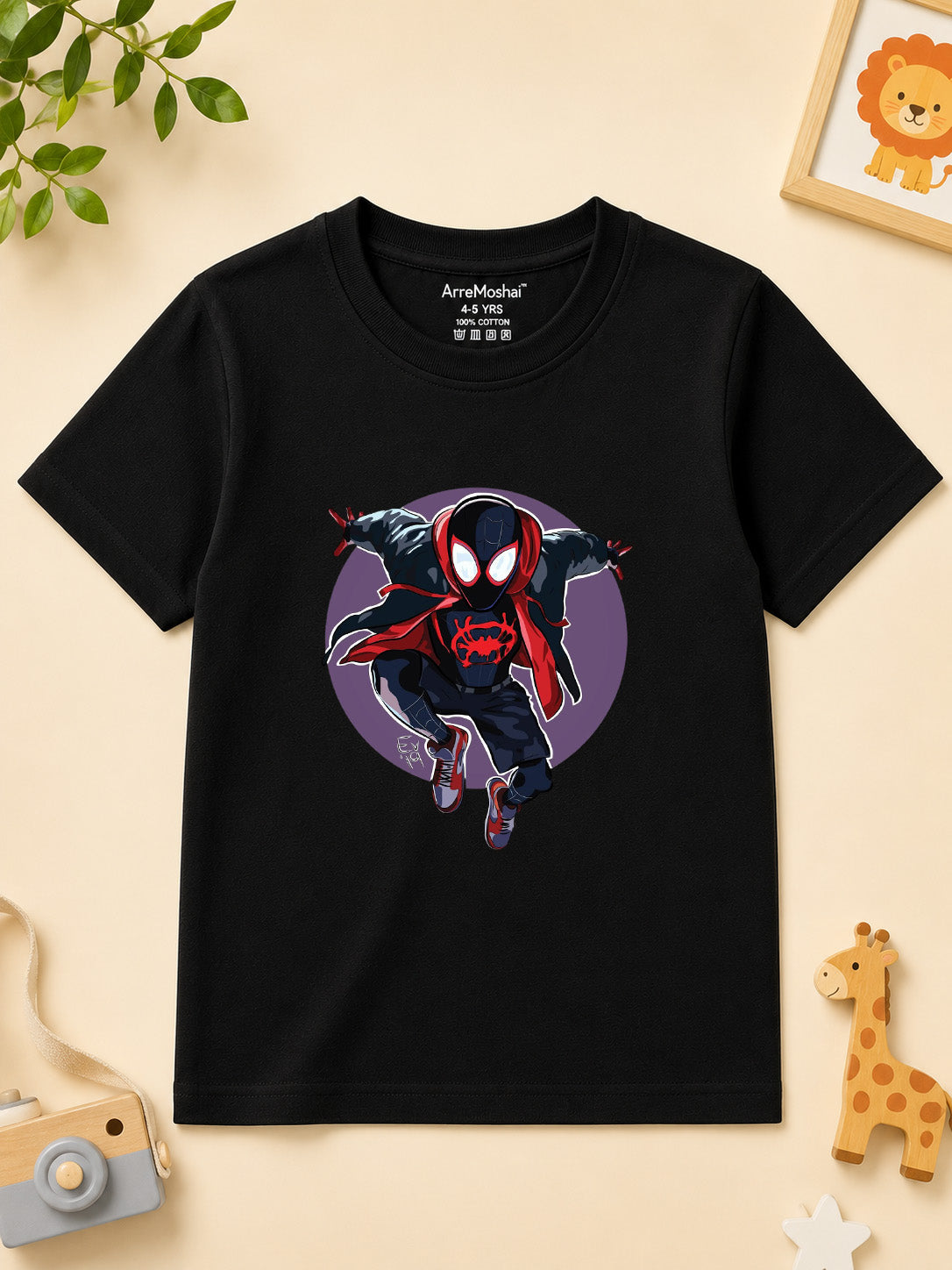 SpiderMan UNISEX BLACK KIDS T-SHIRT