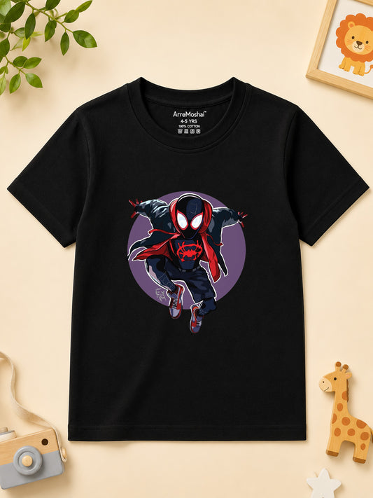 SpiderMan UNISEX BLACK KIDS T-SHIRT